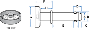 Recessed Button Ball Lock Pin CAD